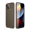 iPhone 14 Kılıf Auto Focus Karbon Kapak - Kahverengi