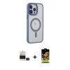 iPhone 14 Pro Max Kılıf Yankı Işık Özel Seri - Siyah Buffer Cam Ekran Koruyucu + Bilvis Titan Kamera Lens - DNMR