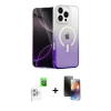 iPhone 16 Pro Kılıf Eksen Minimal Özel Seri - Siyah 3D Antistatik Mat Seramik Nano Ekran Koruyucu + Raze Metal Kamera Lens - BZ