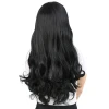Kahküllü Uzun Dalgalı Fiber Sentetik Peruk - Siyah