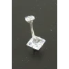 Kare Zirkon Taşlı Çelik Piercing 1 Adet