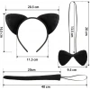 Kedi Kostüm Taç Kuyruk Papyon Seti 1 Adet (4887)