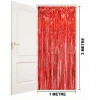 Kırmızı Renk Ekstra Metalize Parlak Saçaklı Arka Fon Perde İthal A Kalite 1x2 Metre (4887)