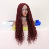 Kızıl Kahve Uzun Kıvırcık Dalgalı Fiber Sentetik Tül Peruk