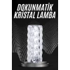 Kristal Lamba Masa Lambası Şarjlı Masa Lambası Dokunmatik Sensör Usb Şarjlı