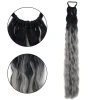 Lastik Tokalı At Kuyruğu Kabarık Afro Dalgalı - Siyah / Gri Ombre