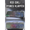Led Işıklı  Klavye Usb Girişli Rgb Işıklı Q Klavye Mouse Hediyeli