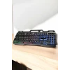 Led Işıklı Oyuncu Klavye Usb Girişli RGB Işıklı Q Klavye Mouse Hediyeli