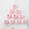 Loren 10 Adet Pembe Yassı Ahşap Boncuk