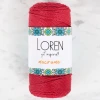Loren Macrame Koyu Kırmızı El Örgü İpi - RM 0105 - 34345