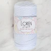 Loren Polyester Soft Macrame Optik Beyaz El Örgü İpi - LM001 - 34426