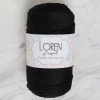 Loren Polyester Soft Macrame Siyah El Örgü İpi - LM040 - 34445