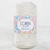 Loren Soft Star Makrome İpi Sarı Simli Krem RM103