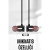 Mikrofonlu Kablosuz Sport Kulak İçi Mıknatıslı Kulaklık