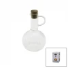 Mini Cam Yağdanlık Çizgili Desen 300ml Ahşap Bambu Mantar Tıpa