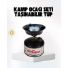 Outdoor Kamp Ocağı Gazlı Taşınabilir Pişirme Seti Üç Ayaklı Denge Aparatlı