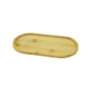 Oval Ahşap Bambu Yağdanlık Altlık 12x23cm