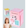 Pembe Atm Kasa Görünümlü Elektronik Şifreli Çocuk Kumbarası