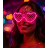 Pembe LED Işıklı Kalp Gözlük – 3 Modlu