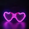 Pembe LED Işıklı Kalp Gözlük – 3 Modlu