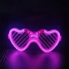 Pembe Led Işıklı Kalp Gözlük – 3 Modlu