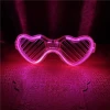 Pembe LED Işıklı Kalp Gözlük – 3 Modlu