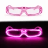 Pembe LED Işıklı Parti Gözlüğü - 3 Modlu