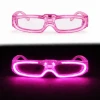 Pembe Led Işıklı Parti Gözlüğü - 3 Modlu