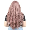 Perçemli Uzun Su Dalgası Fiber Sentetik Peruk- Gül Kurusu