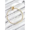 Pirinç Charm Zirkon Taşlı Taç Model Gold Renk Kadın Bileklik