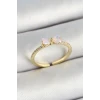 Pirinç Fiyonk Figürlü Zirkon Taşlı Gold Renk Ayarlanabilir Kadın Yüzük - TJ-BYK3772