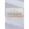 Pirinç Gold Renk Kalp Model Küpe Seti