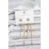 Pirinç Gold Renk Yonca Model Sallantılı Kadın Küpe - TJ-BKP11455