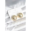 Pirinç Gold Renk Zirkon Taşlı Kadın Küpe - TJ-BKP11292