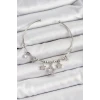 Pirinç Zirkon Taşlı Yıldız Model Gümüş Renk Charm Bileklik - TJ-BB7347