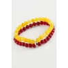 Sarı Kırmızı Doğaltaş Bileklik 6 mm