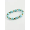 Silindir Turkuaz Doğaltaş Bileklik