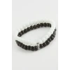 Siyah Beyaz Doğaltaş Bileklik 6 mm