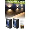 Solar Çift Taraflı Duvar Lambası Güneş Enerjili Aydınlatma Dekorasyon Aplik Işık 2 Li (4887)