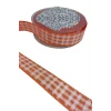 Tafta Ekoseli Kurdele 25 mm Turuncu 10 Metre