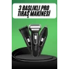 Tıraş Makinesi 3 Başlıklı T Başlıklı Hassas Ciltlere Özel Saç Sakal Vücut Kulak Ve Burun