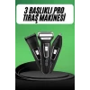 Tıraş Makinesi 3 Başlıklı T Başlıklı Hassas Ciltlere Özel Saç Sakal Vücut Kulak Ve Burun