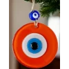 Turuncu Nazar Boncuklu Duvar Süsü 10 Cm Cam Duvar Dekoru