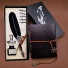 Tüylü Kalem ve Deri Defter Set 646