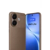 Vivo V60 Lite Auto Focus Karbon Kapak - Kahverengi