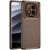 Xiaomi Redmi Note 14 Pro Plus Kılıf Auto Focus Karbon Kapak - Kahverengi