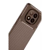 Xiaomi Redmi Note 14 Pro Plus Kılıf Auto Focus Karbon Kapak - Kahverengi