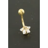 Yıldız Zirkon Taşlı Çelik Piercing 1 Adet