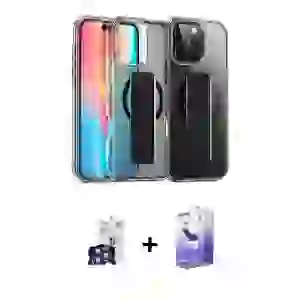 ieg™ iPhone 16 Pro Max Kılıf Nova Işık Koleksiyonu - Siyah Bilvis 5in1 5D Magic Hayalet Cam Ekran Koruyucu + Bilvis Titan Kamera Lens - TMGI
