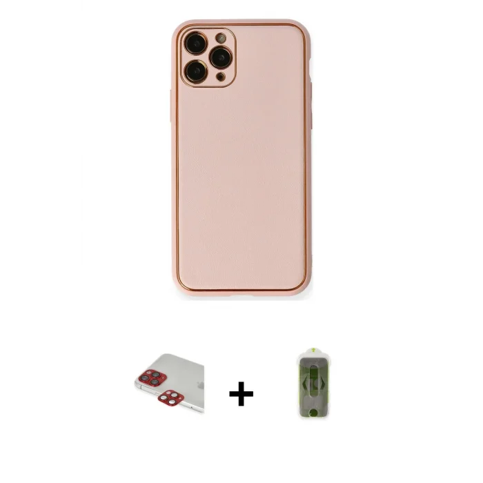 ieg™ iPhone 11 Pro Max Kılıf Yadigar Klasik - Siyah Joko Magic 5D Hayalet Cam + Pers Alüminyum Kamera Lens - KI